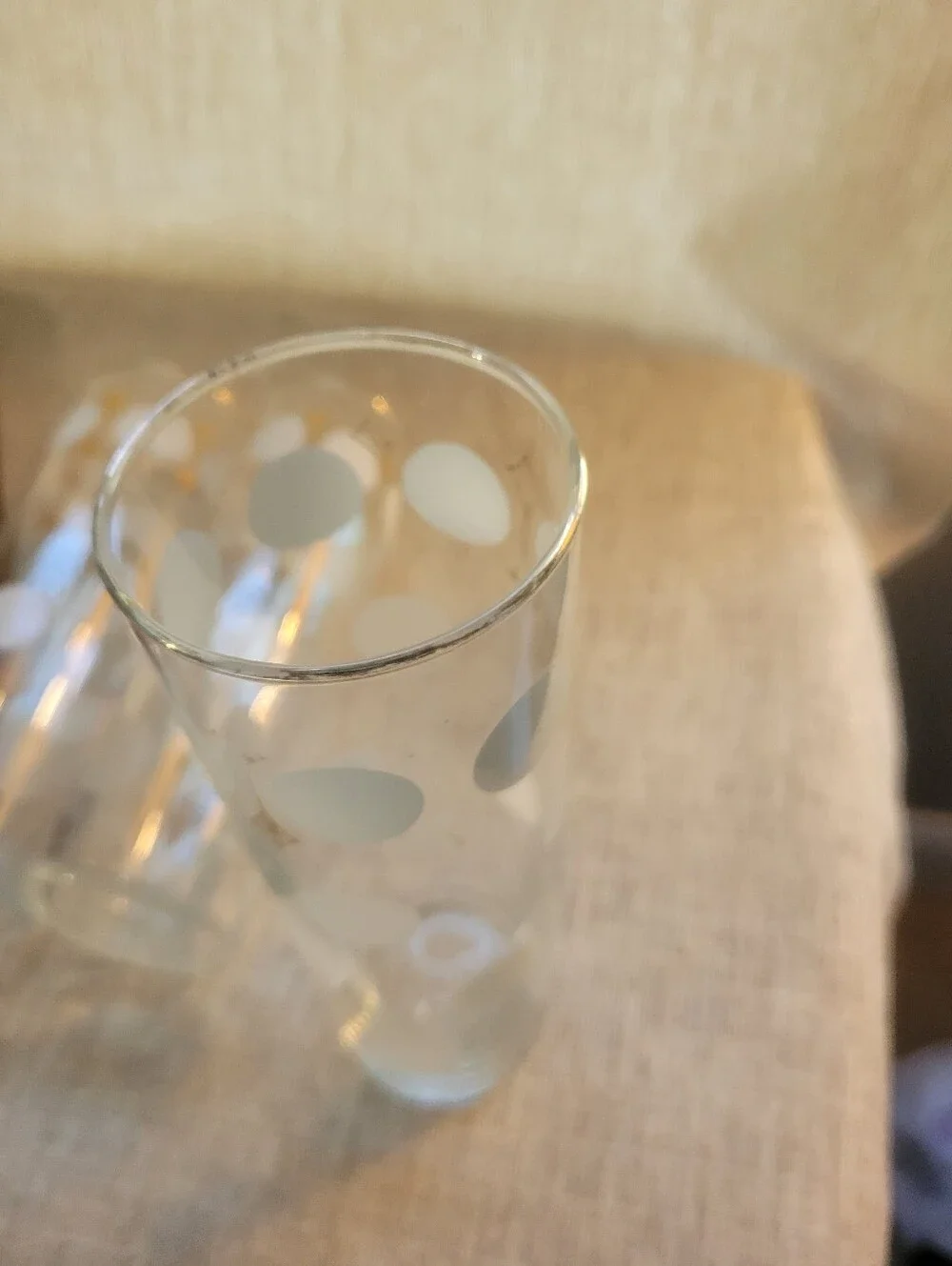 Libby Highball Collins White Dot Gold-Trim Glass Retro - Home Accents